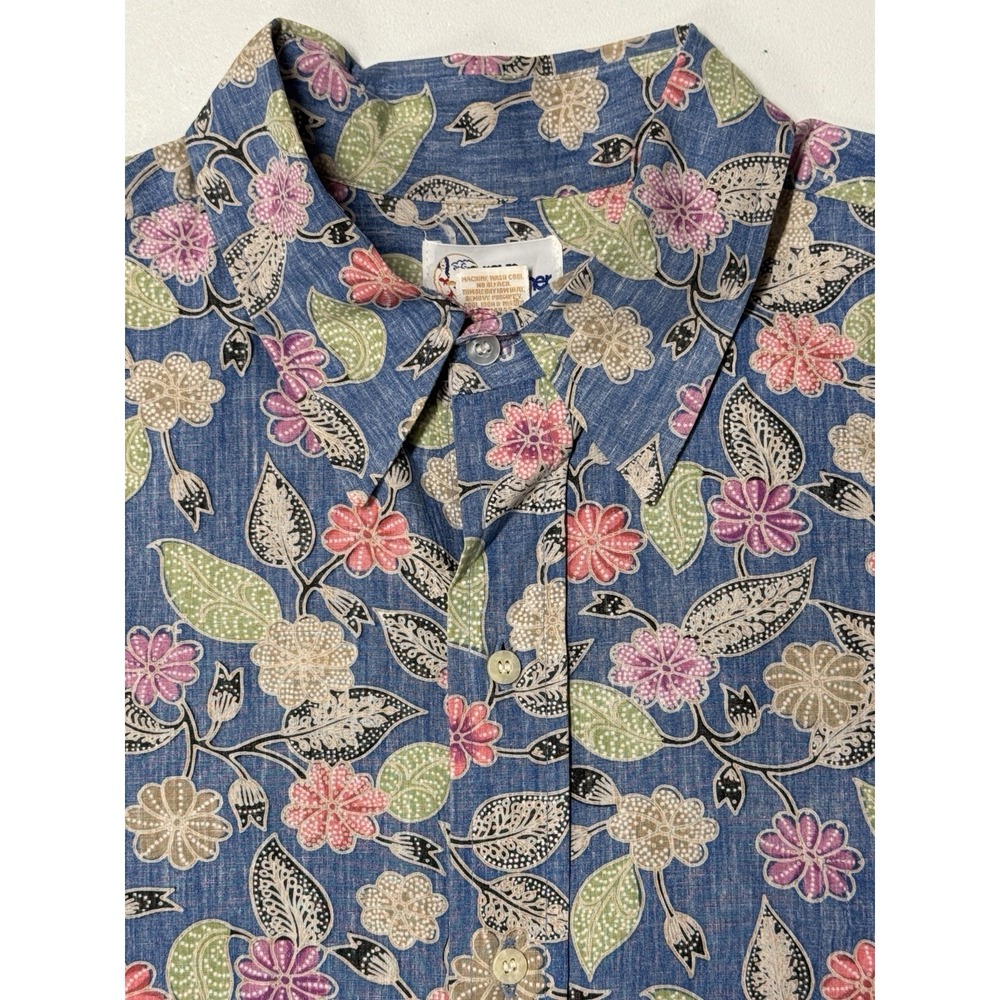 Vtg Reyn Spooner Shirt Men's XL Hawaiian Reverse Print Colorful Floral